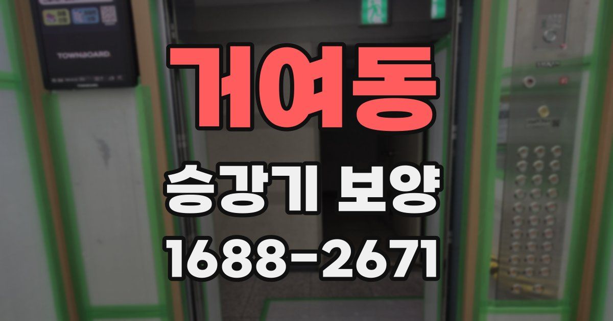 거여동 승강기 보양