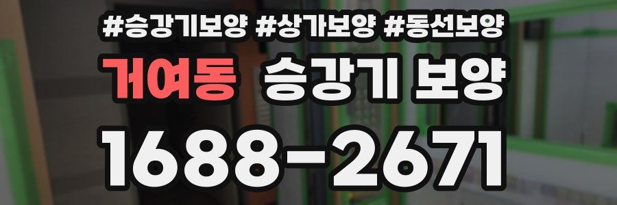 거여동 승강기 보양