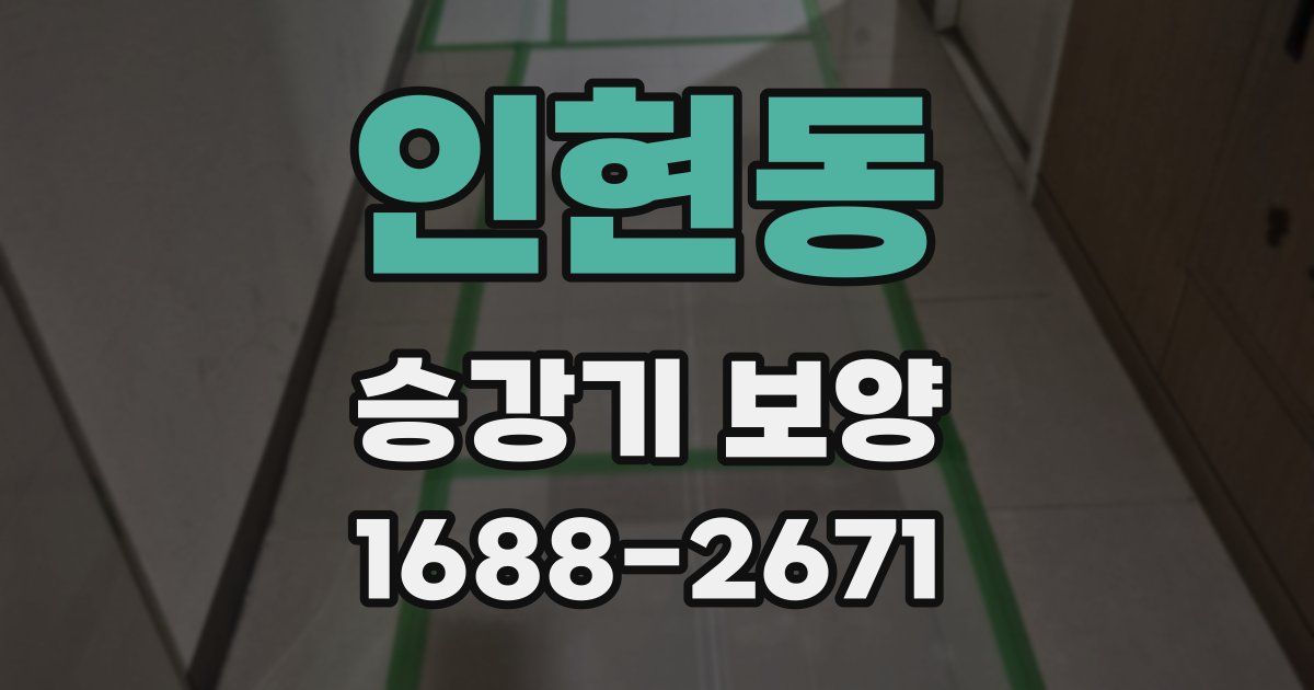 인현동 승강기 보양