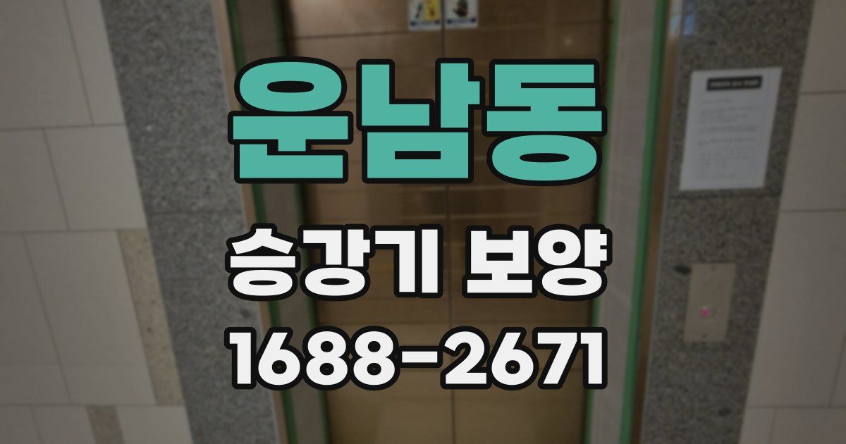 운남동 승강기 보양