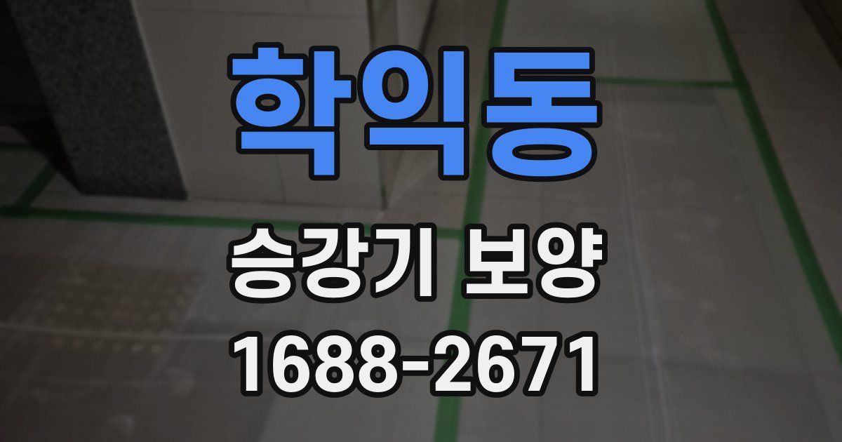 학익동 승강기 보양