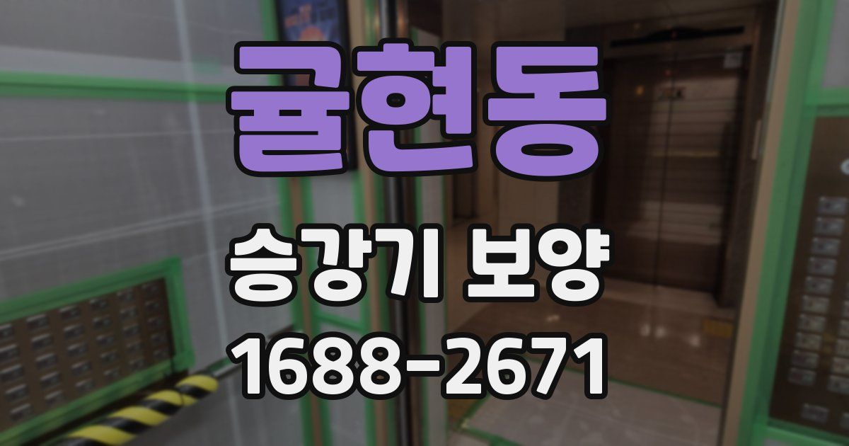 귤현동 승강기 보양