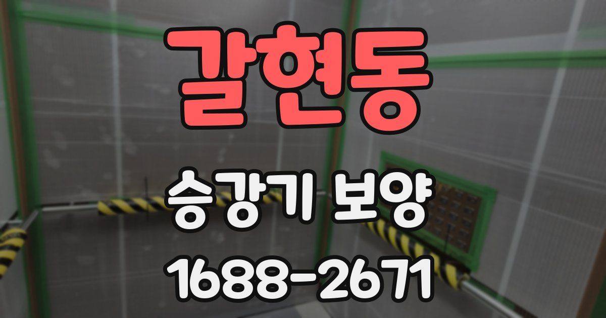 갈현동 승강기 보양