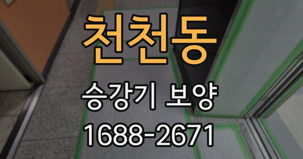 천천동 승강기 보양