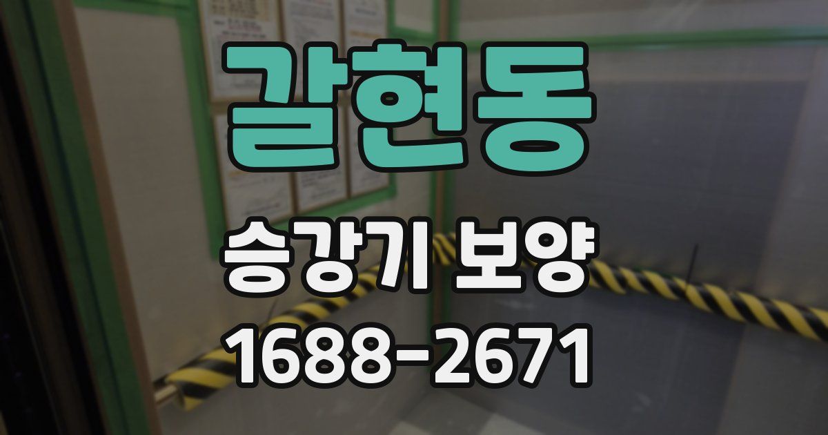 갈현동 승강기 보양