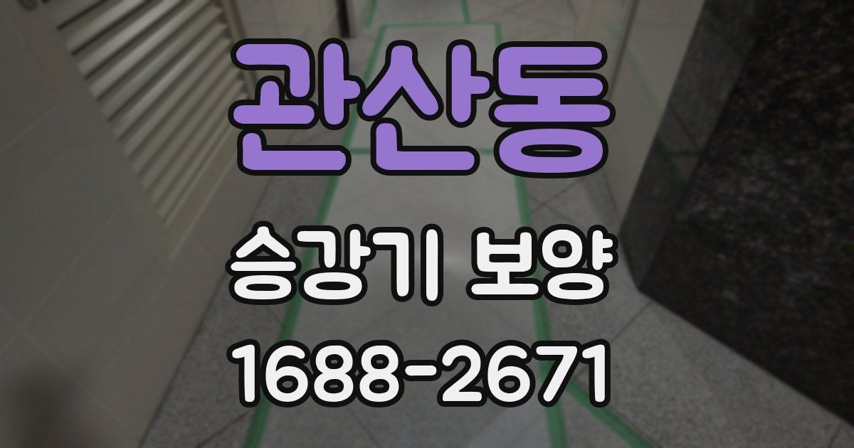 관산동 승강기 보양