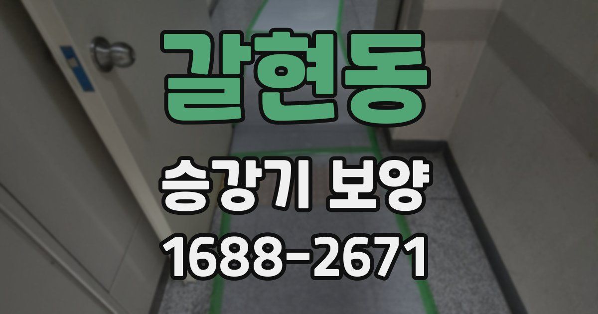 갈현동 승강기 보양