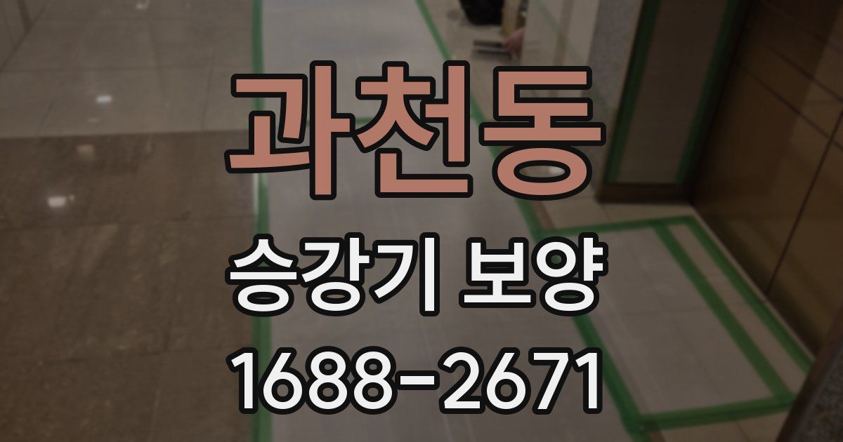과천동 승강기 보양