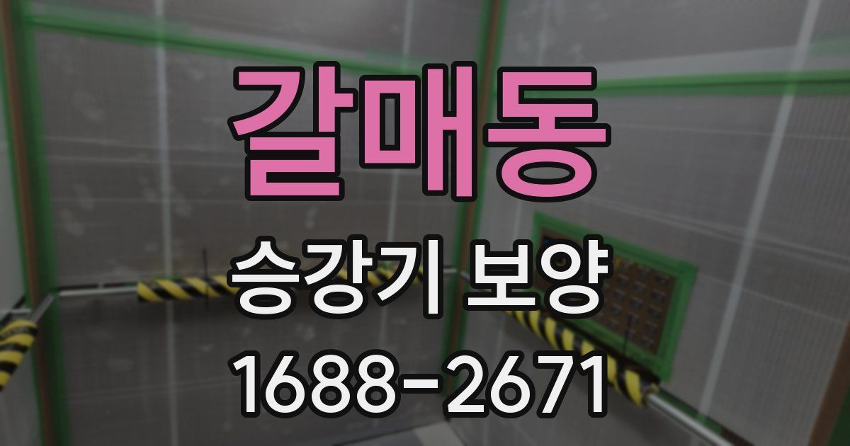 갈매동 승강기 보양