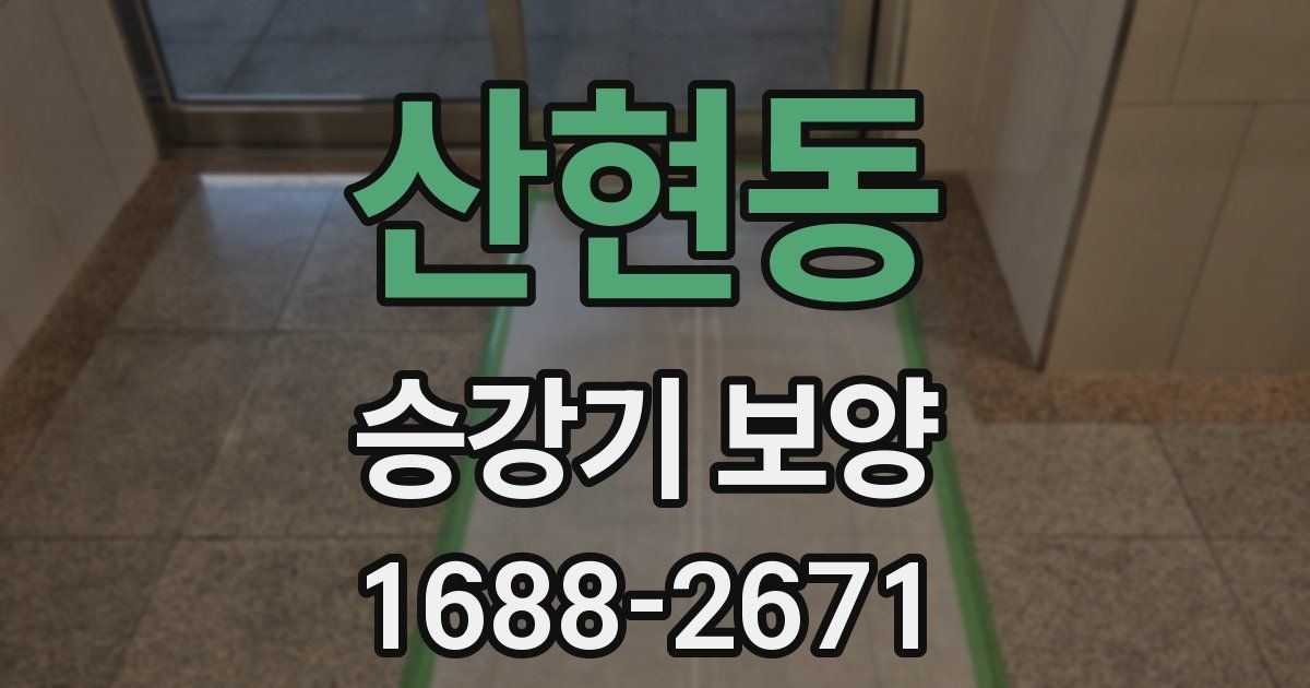 산현동 승강기 보양