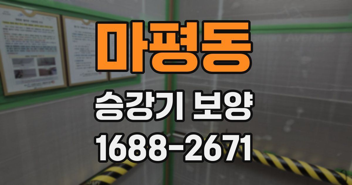 마평동 승강기 보양