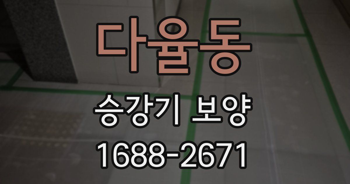 다율동 승강기 보양
