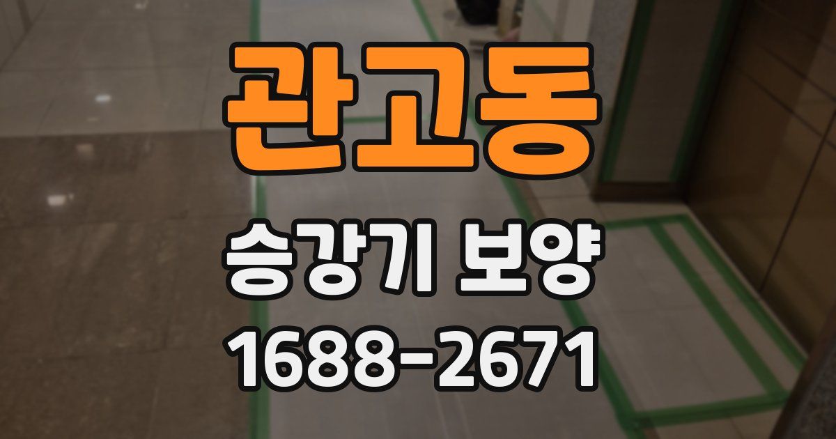 관고동 승강기 보양