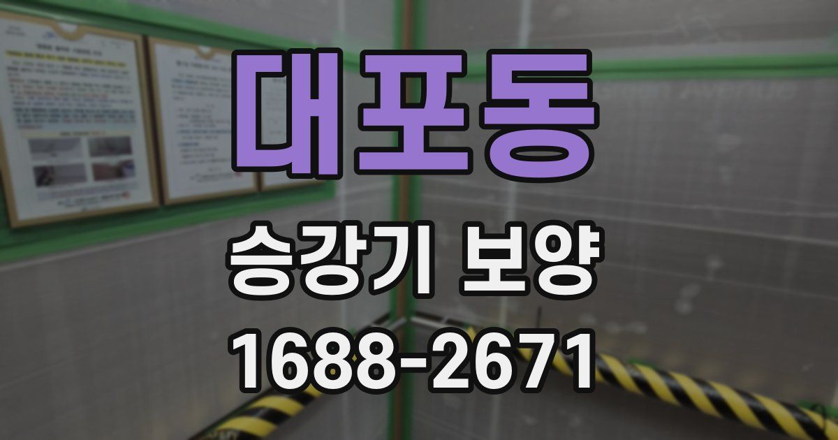 대포동 승강기 보양