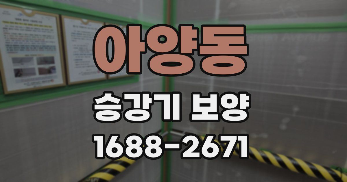 아양동 승강기 보양