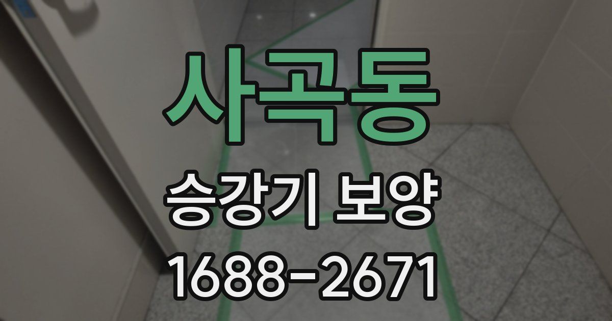 사곡동 승강기 보양