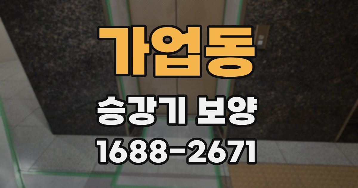 가업동 승강기 보양