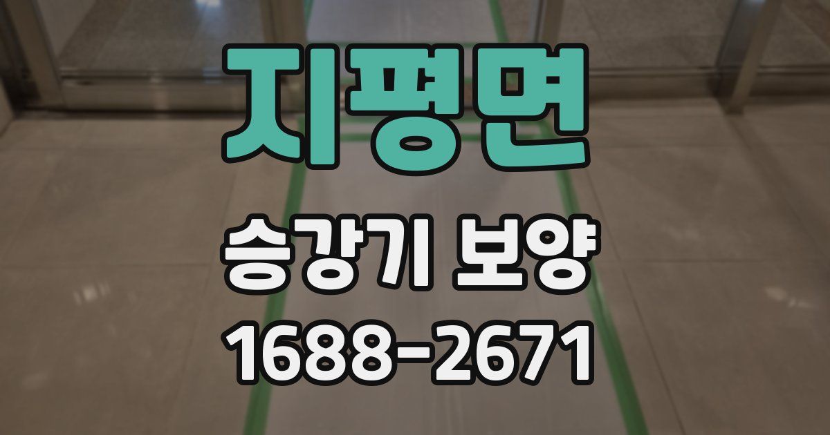 지평면 승강기 보양