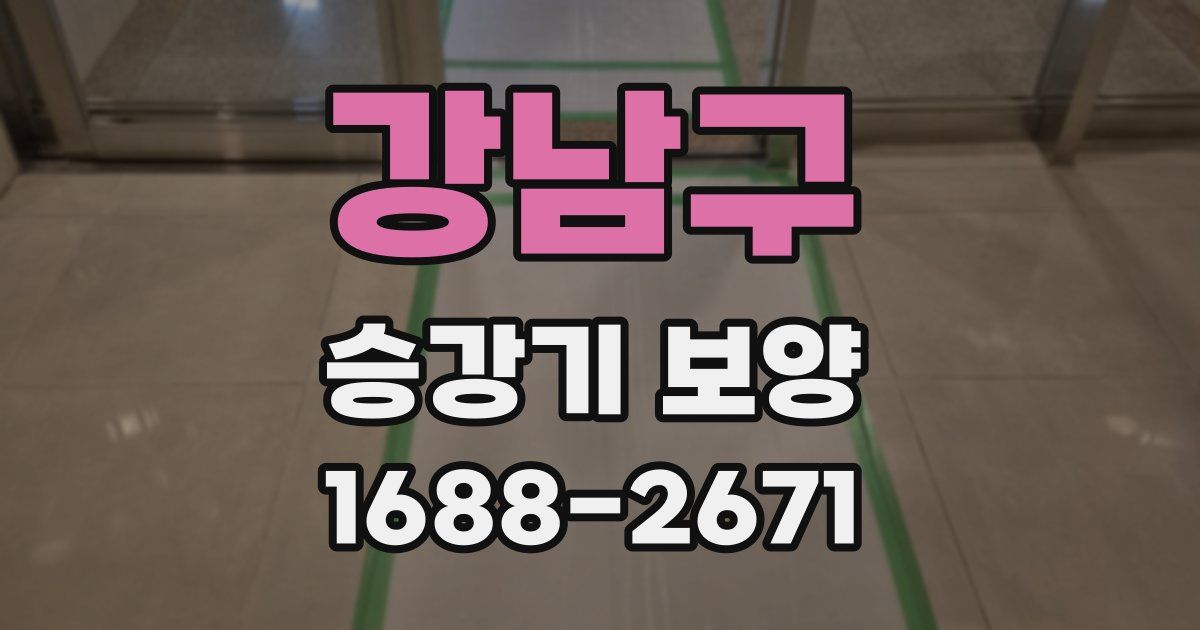 강남구 승강기 보양