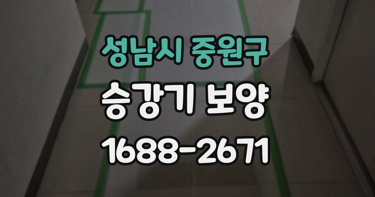 성남시 중원구 승강기 보양