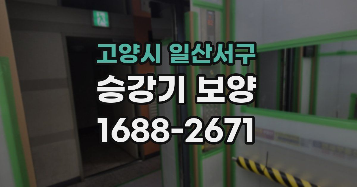 고양시 일산서구 승강기 보양