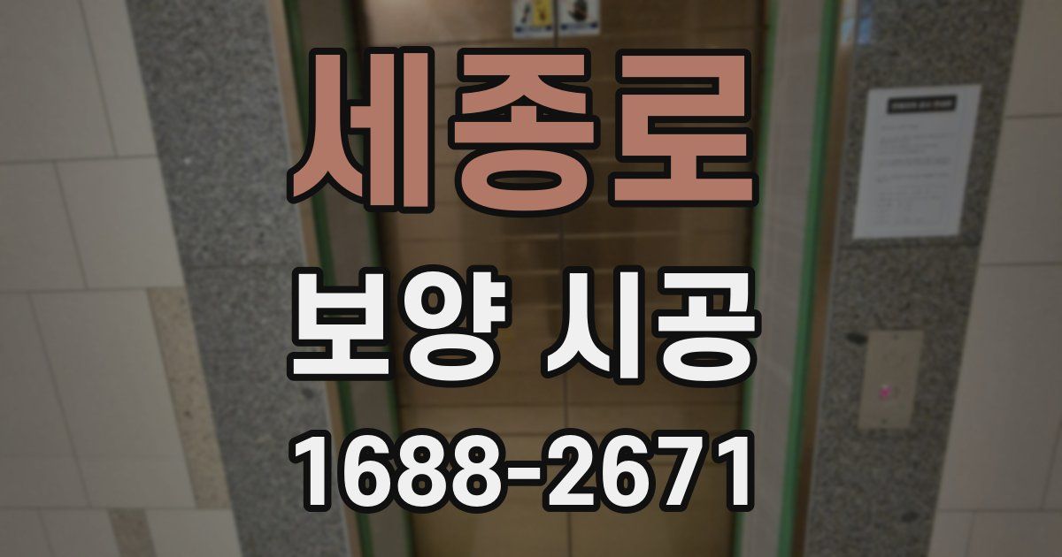 세종로 보양 시공