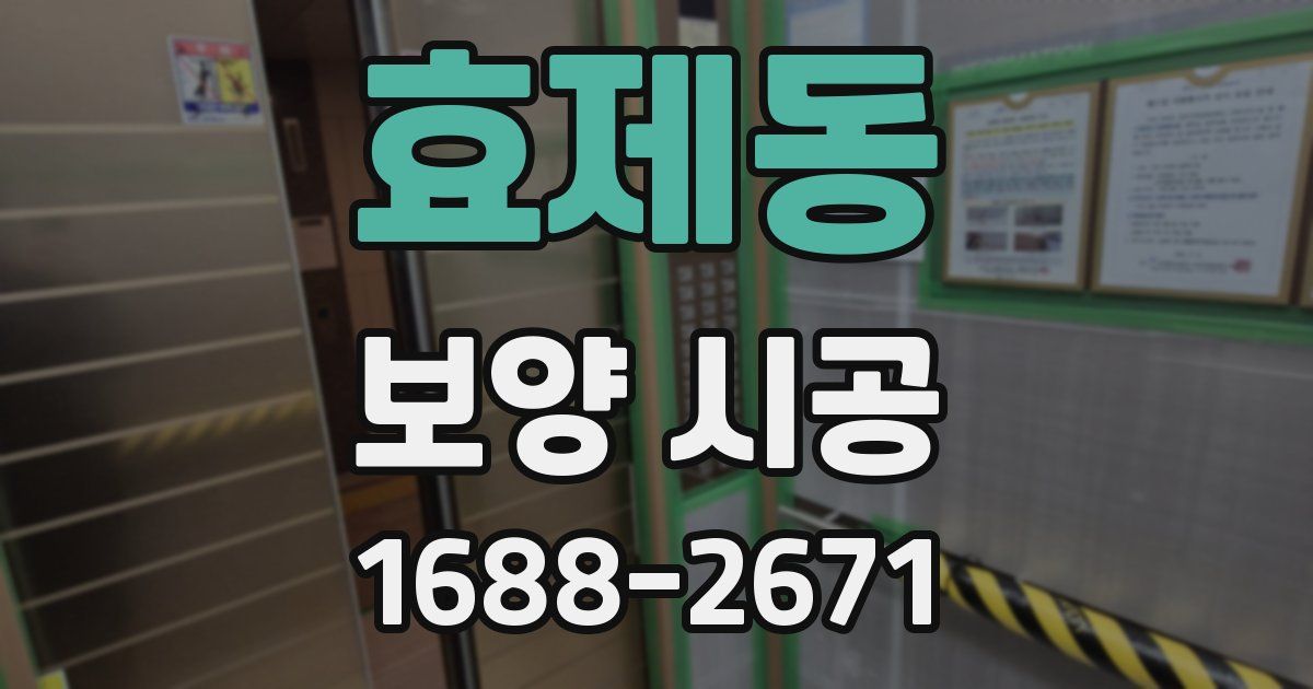 효제동 보양 시공
