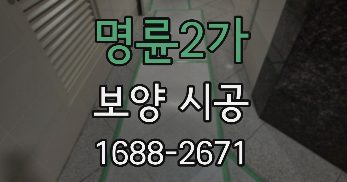 명륜2가 보양 시공