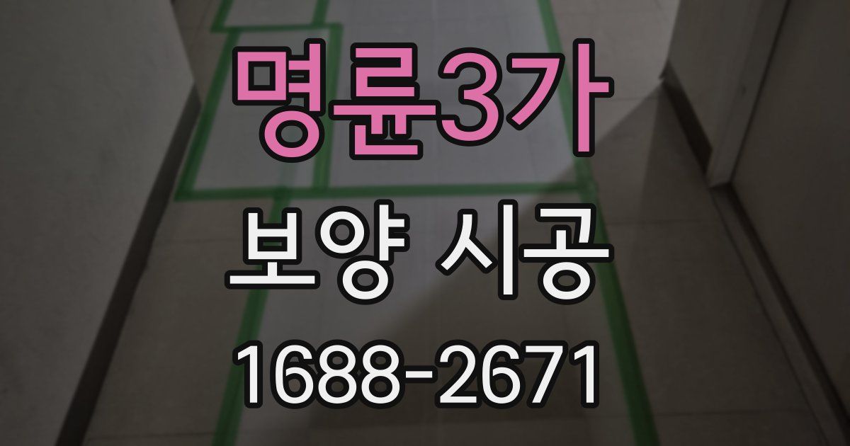 명륜3가 보양 시공