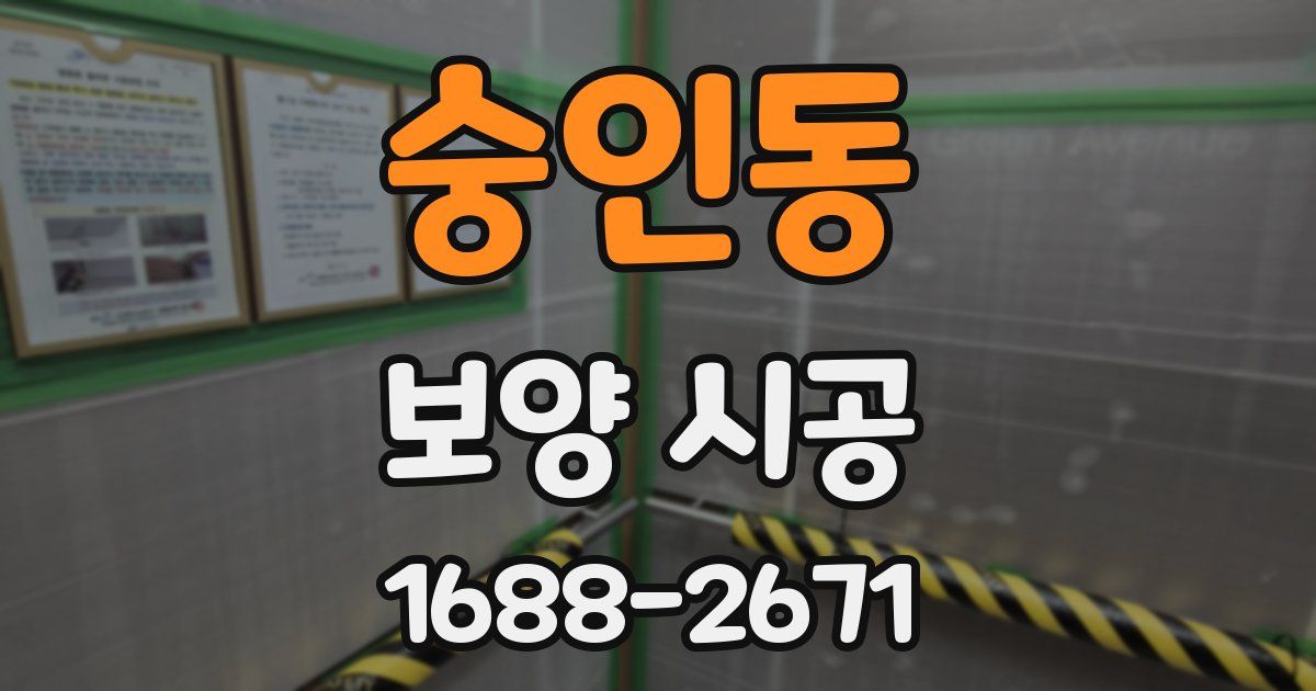 숭인동 보양 시공