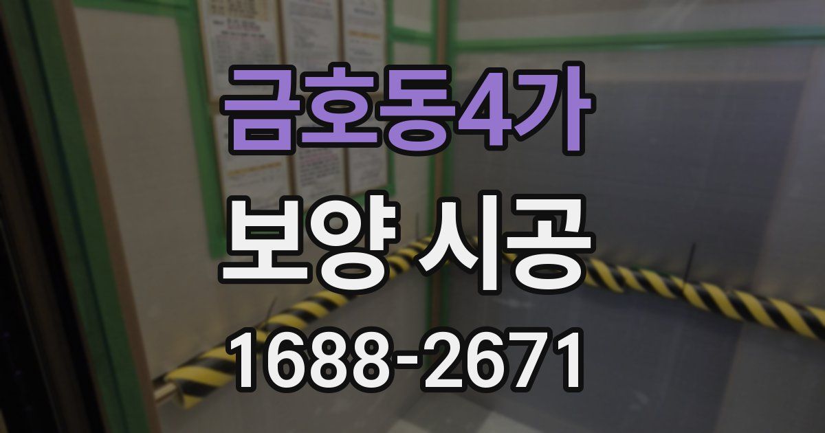 금호동4가 보양 시공