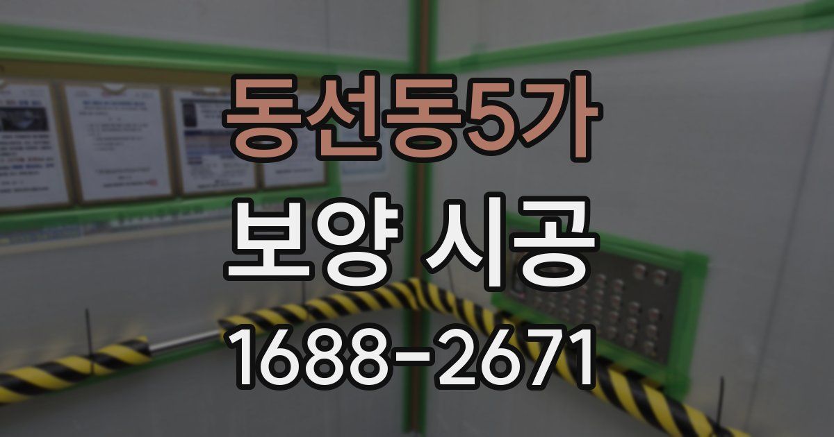 동선동5가 보양 시공