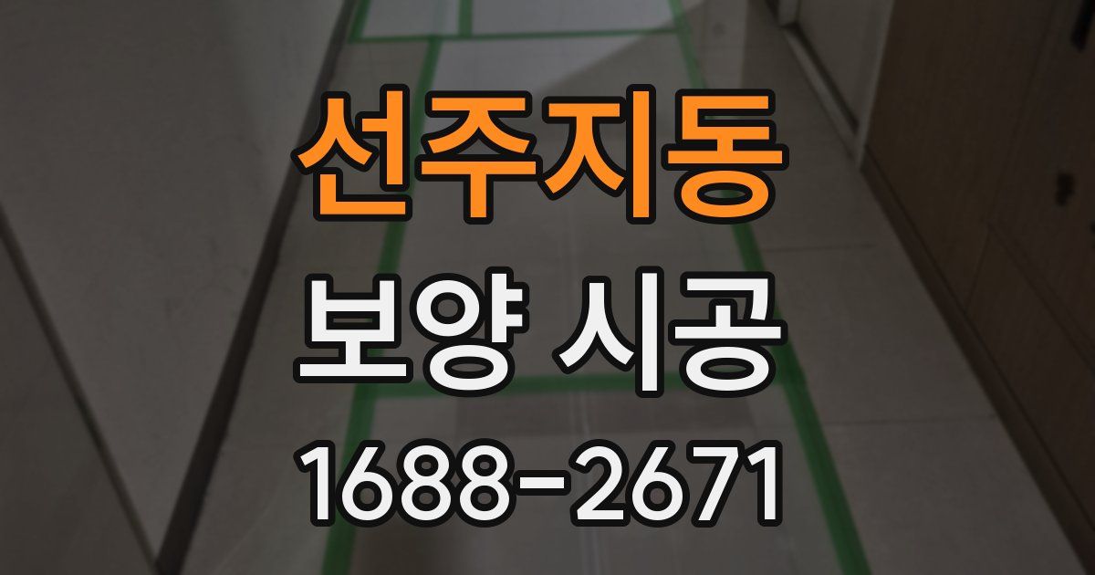 선주지동 보양 시공