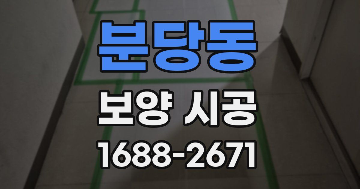 분당동 보양 시공