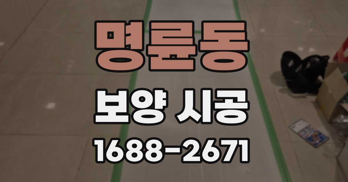 명륜동 보양 시공