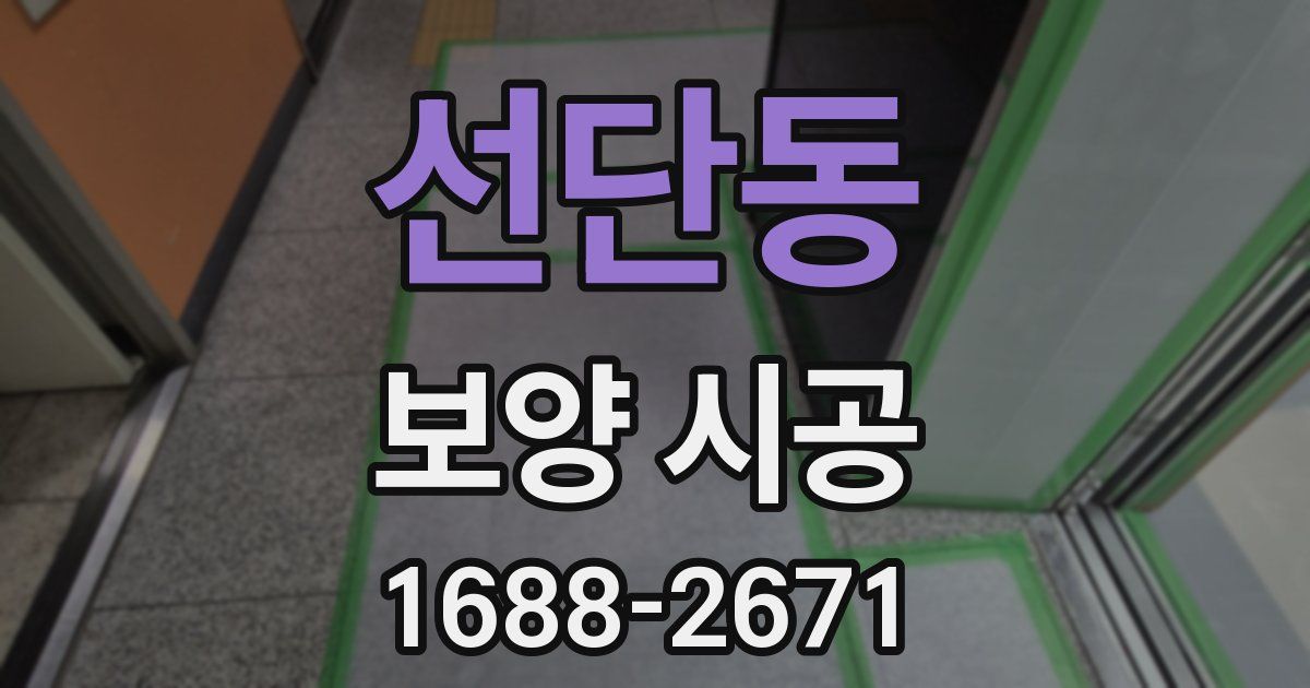 선단동 보양 시공