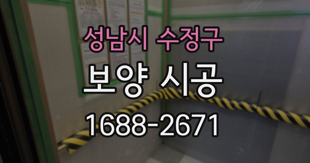 성남시 수정구 보양 시공