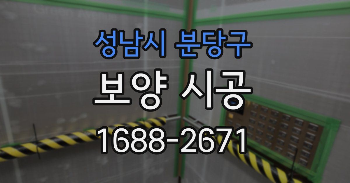 성남시 분당구 보양 시공