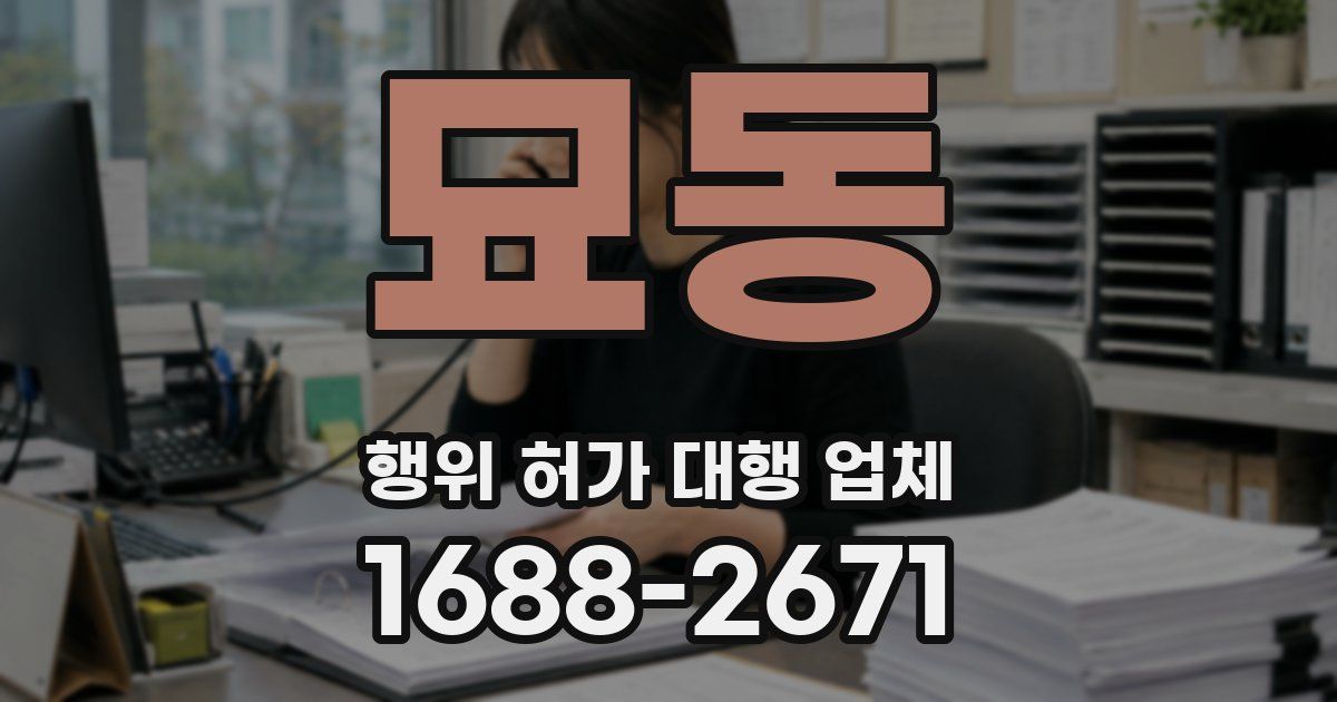 묘동 행위 허가 대행 업체