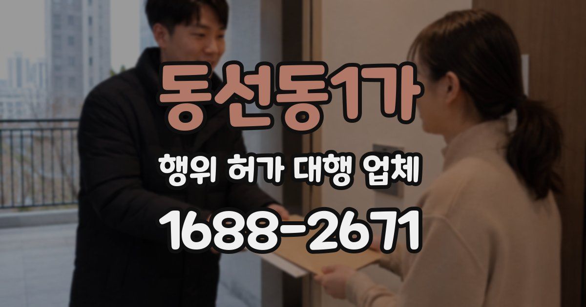 동선동1가 행위 허가 대행 업체