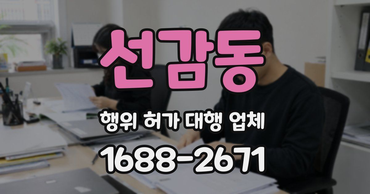 선감동 행위 허가 대행 업체