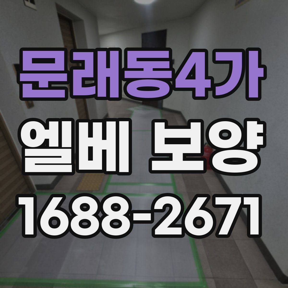 문래동4가 엘베 보양 보양 후 원상복구 확인 항목 체크