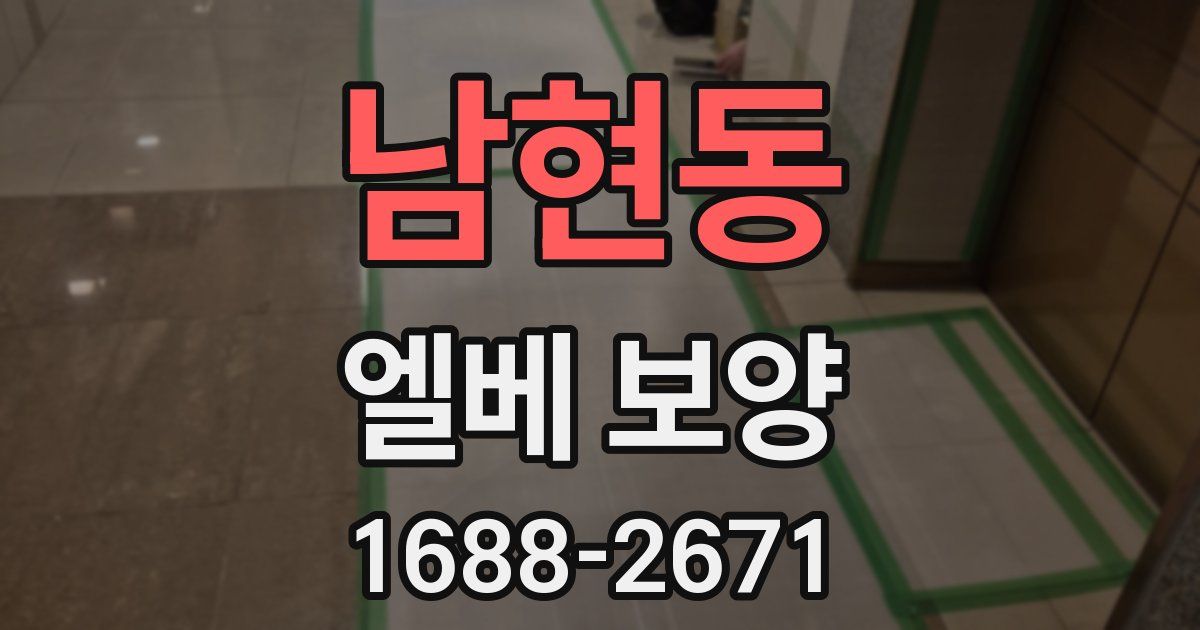 남현동 엘베 보양