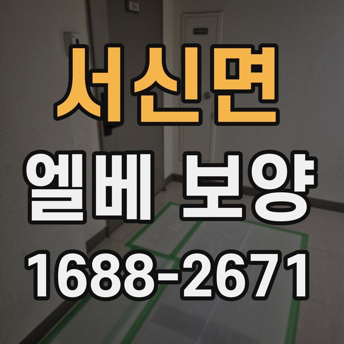 서신면 엘베 보양 바닥과 벽면 오염을 줄이는 실무
