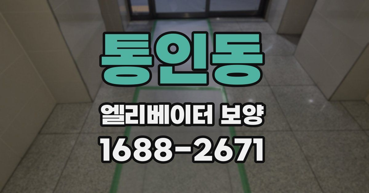 통인동 엘리베이터 보양