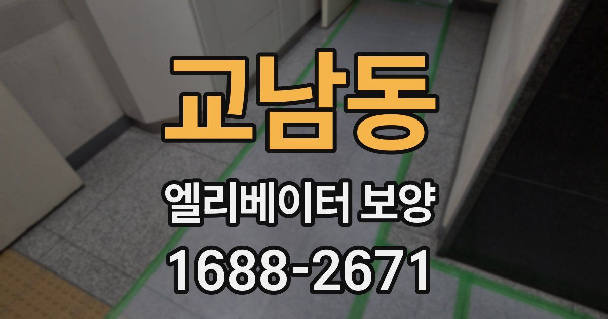 교남동 엘리베이터 보양
