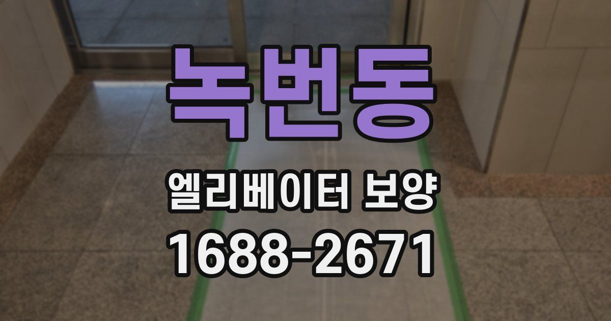 녹번동 엘리베이터 보양