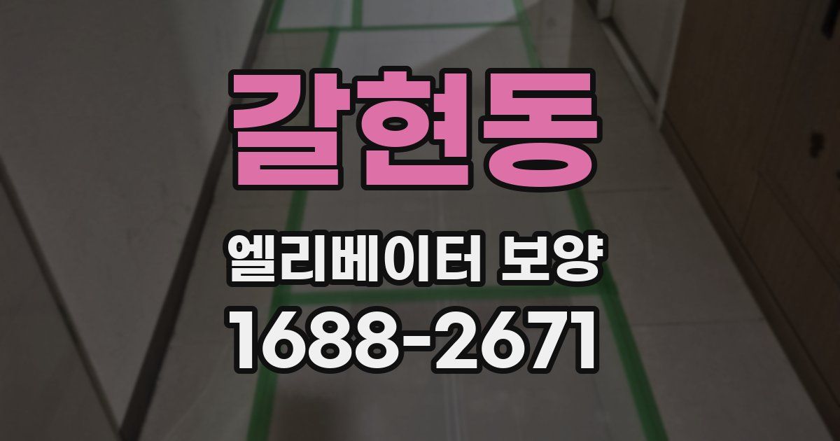 갈현동 엘리베이터 보양