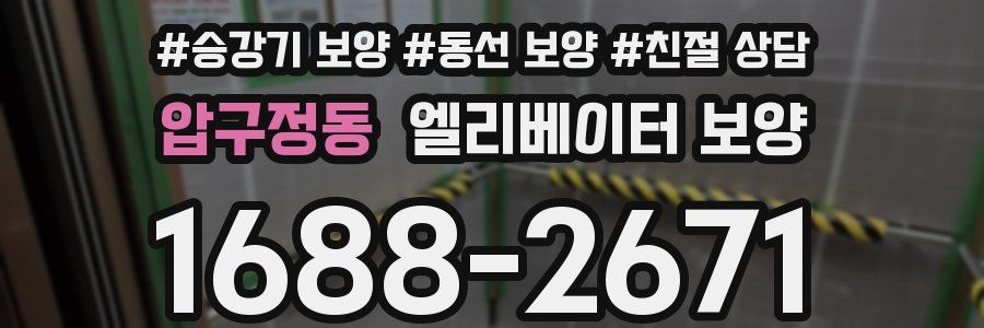 압구정동 엘리베이터 보양