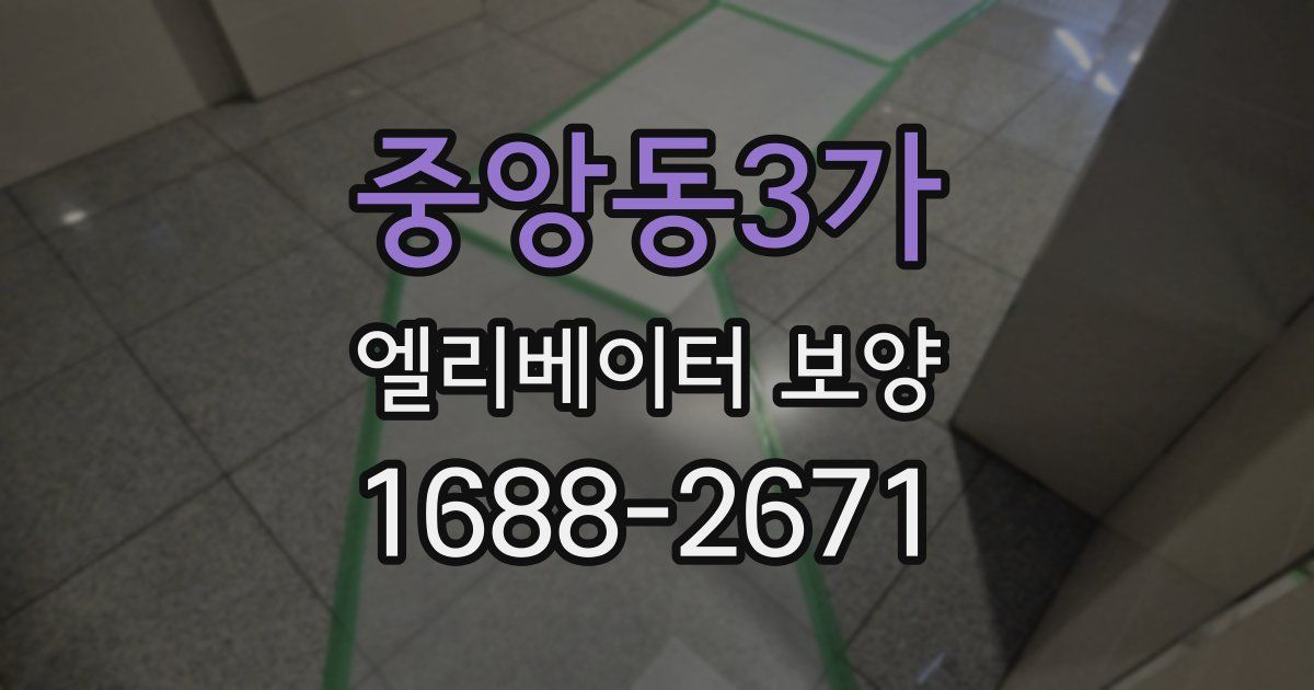중앙동3가 엘리베이터 보양